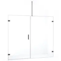Maxaro Diamond Douchedeur | 205 cm Zwart metaal Helder glas Draaideur