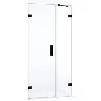 Maxaro Diamond Douchedeur | 95 cm Mat zwart Helder glas Draaideur | Douchedeur glas | Glazen Douchedeur | Nisdeur Douche
