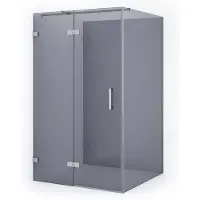 Maxaro Diamond Douchecabine | 120x120 cm Chroom Rookglas Draaideur Halfvrijstaande vierkant
