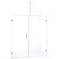 Maxaro Diamond Douchedeur | 155 cm Rvs Helder glas Draaideur | Douchedeur glas | Glazen Douchedeur | Nisdeur Douche