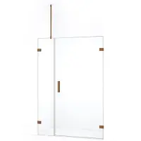 Maxaro Diamond Douchedeur | 125 cm Koper Helder glas Draaideur | Douchedeur glas | Glazen Douchedeur | Nisdeur Douchewand