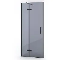 Maxaro Diamond Douchedeur 80cm Mat Zwart Rookglas Draaideur | Douchedeur | Douchedeur Draaibaar | Douchedeur Inklapbaar