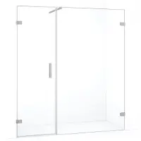 Maxaro Diamond Douchedeur | 175 cm Rvs Helder glas Draaideur | Douchedeur glas | Glazen Douchedeur | Nisdeur Douche