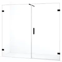 Maxaro Diamond Douchedeur | 205 cm Mat zwart Helder glas Draaideur | Douchedeur glas | Glazen Douchedeur | Nisdeur Douchewand
