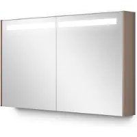 Maxaro Spiegelkast Met Verlichting Modulo 120x70cm Taupe Badkamer Spiegelkast | Spiegelkast Badkamer | Spiegelkast met Verlichting