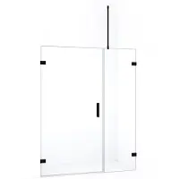 Maxaro Diamond Douchedeur | 135 cm Mat zwart Helder glas Draaideur | Douchedeur glas | Glazen Douchedeur | Nisdeur Douche