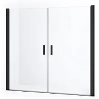 Maxaro Diamond Douchedeur | 200 cm Mat zwart Helder glas Pendeldeur
