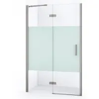 Maxaro Diamond Douchedeur | 110 cm Rvs Helder met matte strook Draaideur
