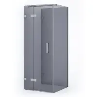 Maxaro Diamond Douchecabine | 80x80 cm Chroom Rookglas Draaideur Halfvrijstaande vierkant