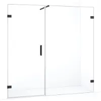 Maxaro Diamond Douchedeur | 195 cm Zwart chroom Helder glas Draaideur