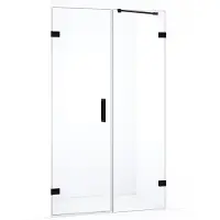 Maxaro Diamond Douchedeur | 105 cm Mat zwart Helder glas Draaideur | Douchedeur glas | Glazen Douchedeur | Nisdeur Douche