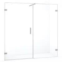 Maxaro Diamond Douchedeur | 185 cm Rvs Helder glas Draaideur | Douchedeur glas | Glazen Douchedeur | Nisdeur Douche