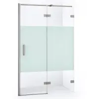 Maxaro Diamond Douchedeur | 110 cm Rvs Helder met matte strook Draaideur