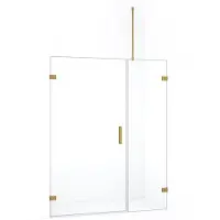 Maxaro Diamond Douchedeur | 145 cm Goud Helder glas Draaideur | Douchedeur glas | Glazen Douchedeur | Nisdeur Douche