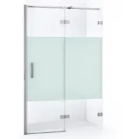 Maxaro Diamond Douchedeur | 120 cm Chroom Helder met matte strook Draaideur