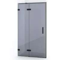 Maxaro Diamond Douchedeur 100cm Mat Zwart Rookglas Draaideur | Douchedeur | Douchedeur Draaibaar | Douchedeur op maat