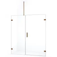Maxaro Diamond Douchedeur | 165 cm Koper Helder glas Draaideur | Douchedeur glas | Glazen Douchedeur | Nisdeur Douchewand