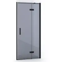 Maxaro Diamond Douchedeur | 80 cm Mat zwart Rookglas Draaideur | Douchedeur glas | Glazen Douchedeur | Nisdeur Douche