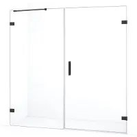 Maxaro Diamond Douchedeur | 175 cm Zwart chroom Helder glas Draaideur