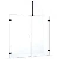 Maxaro Diamond Douchedeur | 195 cm Mat zwart Helder glas Draaideur | Douchedeur glas | Glazen Douchedeur | Nisdeur Douche