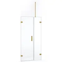 Maxaro Diamond Douchedeur | 85 cm Goud Helder glas Draaideur | Douchedeur glas | Glazen Douchedeur | Nisdeur Douche