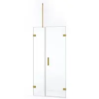 Maxaro Diamond Douchedeur 85cm Goud Helder Glas Draaideur 200cm Douchedeur | Glazen Douchedeur | Nisdeur Douche