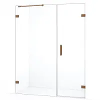 Maxaro Diamond Douchedeur | 155 cm Koper Helder glas Draaideur | Douchedeur glas | Glazen Douchedeur | Nisdeur Douche