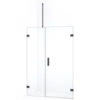 Maxaro Diamond Douchedeur | 115 cm Zwart chroom Helder glas Draaideur