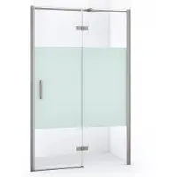 Maxaro Diamond Douchedeur | 120 cm Rvs Helder met matte strook Draaideur