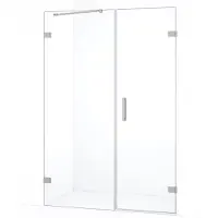 Maxaro Diamond Douchedeur | 135 cm Rvs Helder glas Draaideur | Douchedeur glas | Glazen Douchedeur | Nisdeur Douche