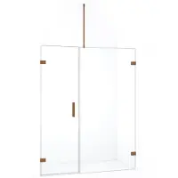Maxaro Diamond Douchedeur | 155 cm Koper Helder glas Draaideur | Douchedeur glas | Glazen Douchedeur | Nisdeur Douche