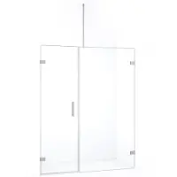 Maxaro Diamond Douchedeur | 155 cm Chroom Helder glas Draaideur | Douchedeur glas | Glazen Douchedeur | Nisdeur Douche