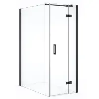 Maxaro Diamond Douchecabine | 140x80 cm Zwart chroom Helder glas Draaideur Rechthoek