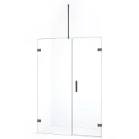 Maxaro Diamond Douchedeur | 125 cm Zwart metaal Helder glas Draaideur