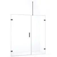 Maxaro Diamond Douchedeur | 175 cm Zwart metaal Helder glas Draaideur