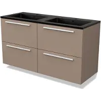 Maxaro Modulo Badkamermeubel 120cm Taupe Vlak Front 4 Lades Wastafel | Badkamermeubel Beige | Beige Badkamerkast | Taupe Badkamermeubel