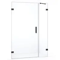 Maxaro Diamond Douchedeur | 135 cm Zwart chroom Helder glas Draaideur