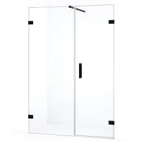 Maxaro Diamond Douchedeur | 135 cm Mat zwart Helder glas Draaideur | Douchedeur glas | Glazen Douchedeur | Nisdeur Douche