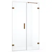 Maxaro Diamond Douchedeur | 105 cm Koper Helder glas Draaideur | Douchedeur glas | Glazen Douchedeur | Nisdeur Douche