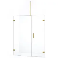 Maxaro Diamond Douchedeur | 145 cm Goud Helder glas Draaideur | Douchedeur glas | Glazen Douchedeur | Nisdeur Douche
