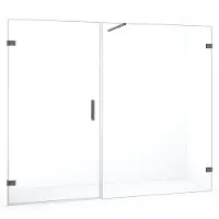 Maxaro Diamond Douchedeur | 225 cm Zwart metaal Helder glas Draaideur