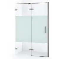 Maxaro Diamond Douchedeur | 110 cm Rvs Helder met matte strook Draaideur