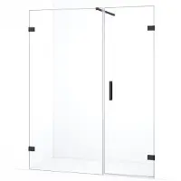 Maxaro Diamond Douchedeur | 145 cm Zwart chroom Helder glas Draaideur