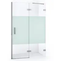 Maxaro Diamond Douchedeur | 120 cm Chroom Helder met matte strook Draaideur