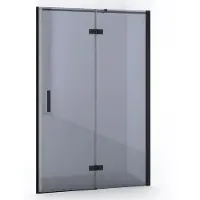 Maxaro Diamond Douchedeur | 110 cm Mat zwart Rookglas Draaideur | Douchedeur glas | Glazen Douchedeur | Nisdeur Douche
