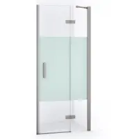 Maxaro Diamond Douchedeur | 80 cm Rvs Helder met matte strook Draaideur