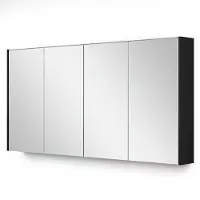 Maxaro Spiegelkast Met Verlichting Modulo 137,6x70cm Zwart Eiken Badkamer Spiegelkast | Spiegelkast Badkamer | Spiegelkast met Verlichting