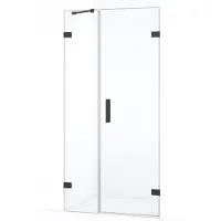 Maxaro Diamond Douchedeur | 95 cm Zwart chroom Helder glas Draaideur