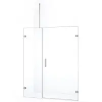 Maxaro Diamond Douchedeur | 135 cm Rvs Helder glas Draaideur | Douchedeur glas | Glazen Douchedeur | Nisdeur Douchewand