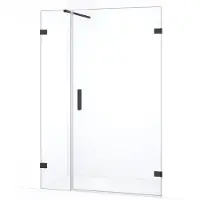 Maxaro Diamond Douchedeur | 125 cm Zwart chroom Helder glas Draaideur